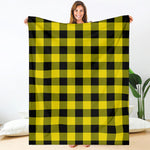 Yellow And Black Buffalo Check Print Blanket