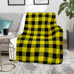 Yellow And Black Buffalo Check Print Blanket