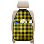 Yellow And Black Buffalo Check Print Car Seat Organizers