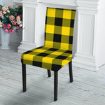 Yellow And Black Buffalo Check Print Dining Chair Slipcover