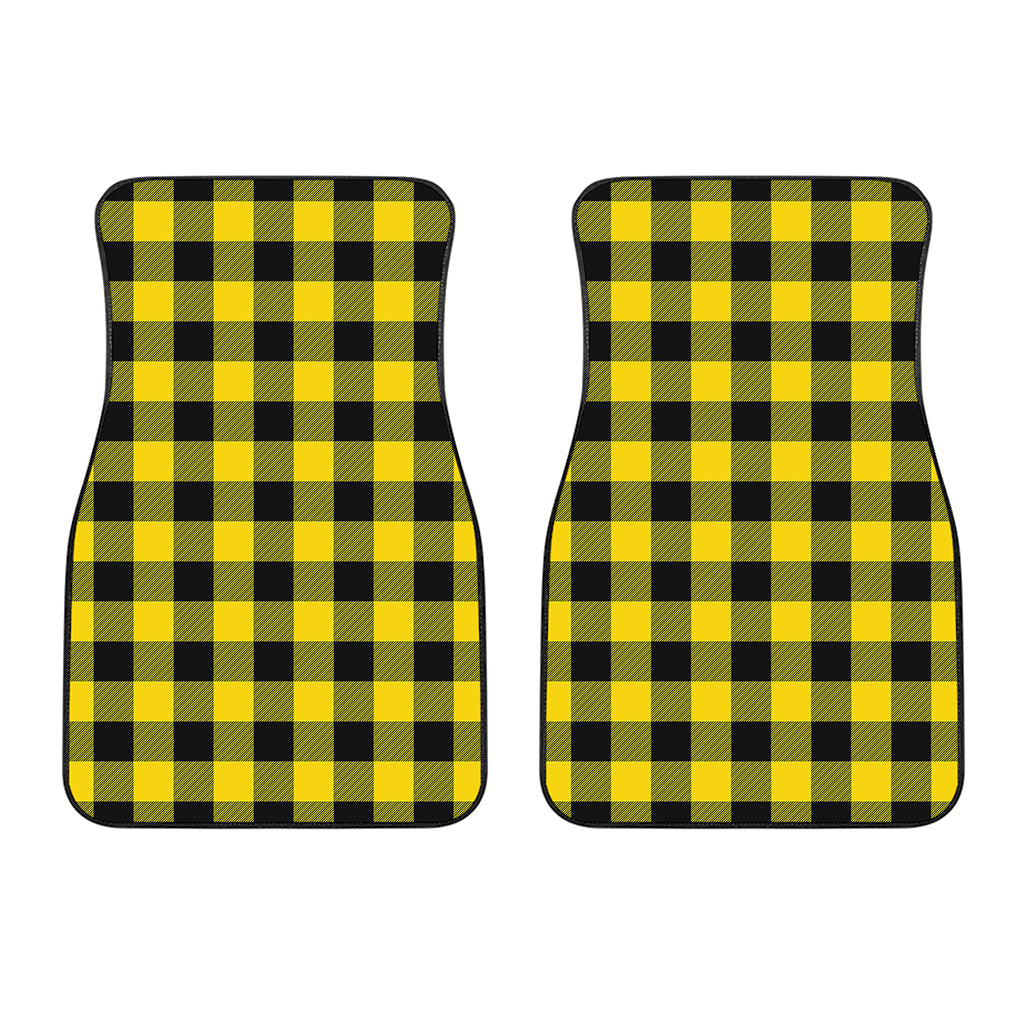 Yellow And Black Buffalo Check Print Front Car Floor Mats