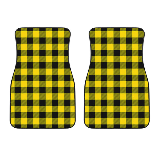 Yellow And Black Buffalo Check Print Front Car Floor Mats