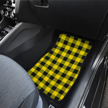 Yellow And Black Buffalo Check Print Front Car Floor Mats