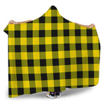 Yellow And Black Buffalo Check Print Hooded Blanket