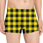 Yellow And Black Buffalo Check Print Men's Boxer Briefs