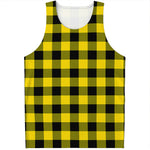 Yellow And Black Buffalo Check Print Men's Tank Top
