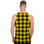Yellow And Black Buffalo Check Print Men's Tank Top