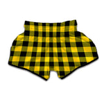 Yellow And Black Buffalo Check Print Muay Thai Boxing Shorts