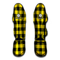 Yellow And Black Buffalo Check Print Muay Thai Shin Guards