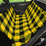 Yellow And Black Buffalo Check Print Pet Car Back Seat Cover