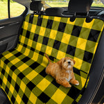 Yellow And Black Buffalo Check Print Pet Car Back Seat Cover