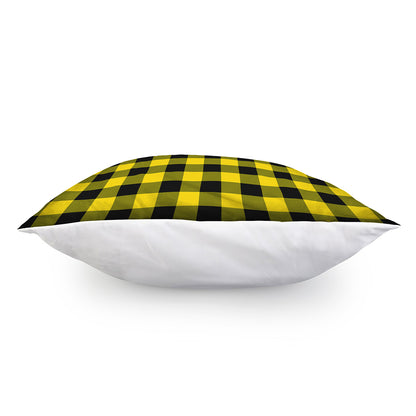 Yellow And Black Buffalo Check Print Pillow Cover