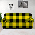 Yellow And Black Buffalo Check Print Sofa Cover