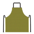 Yellow And Black Check Pattern Print Apron