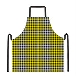 Yellow And Black Check Pattern Print Apron