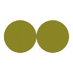 Yellow And Black Check Pattern Print Car Coasters