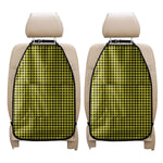 Yellow And Black Check Pattern Print Car Seat Organizers