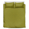 Yellow And Black Check Pattern Print Duvet Cover Bedding Set