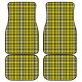 Yellow And Black Check Pattern Print Front and Back Car Floor Mats
