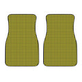 Yellow And Black Check Pattern Print Front Car Floor Mats