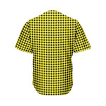 Yellow And Black Check Pattern Print Men's Baseball Jersey