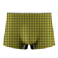 Yellow And Black Check Pattern Print Men's Boxer Briefs
