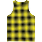 Yellow And Black Check Pattern Print Men's Tank Top