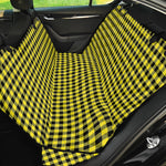 Yellow And Black Check Pattern Print Pet Car Back Seat Cover