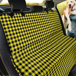 Yellow And Black Check Pattern Print Pet Car Back Seat Cover