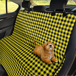 Yellow And Black Check Pattern Print Pet Car Back Seat Cover