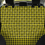 Yellow And Black Check Pattern Print Pet Car Back Seat Cover