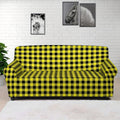 Yellow And Black Check Pattern Print Sofa Cover