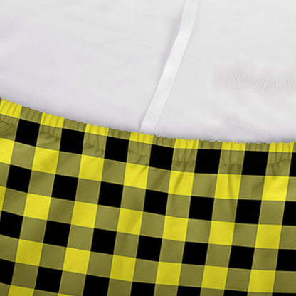 Yellow And Black Check Pattern Print Sofa Cover