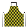 Yellow And Black Checkered Pattern Print Apron