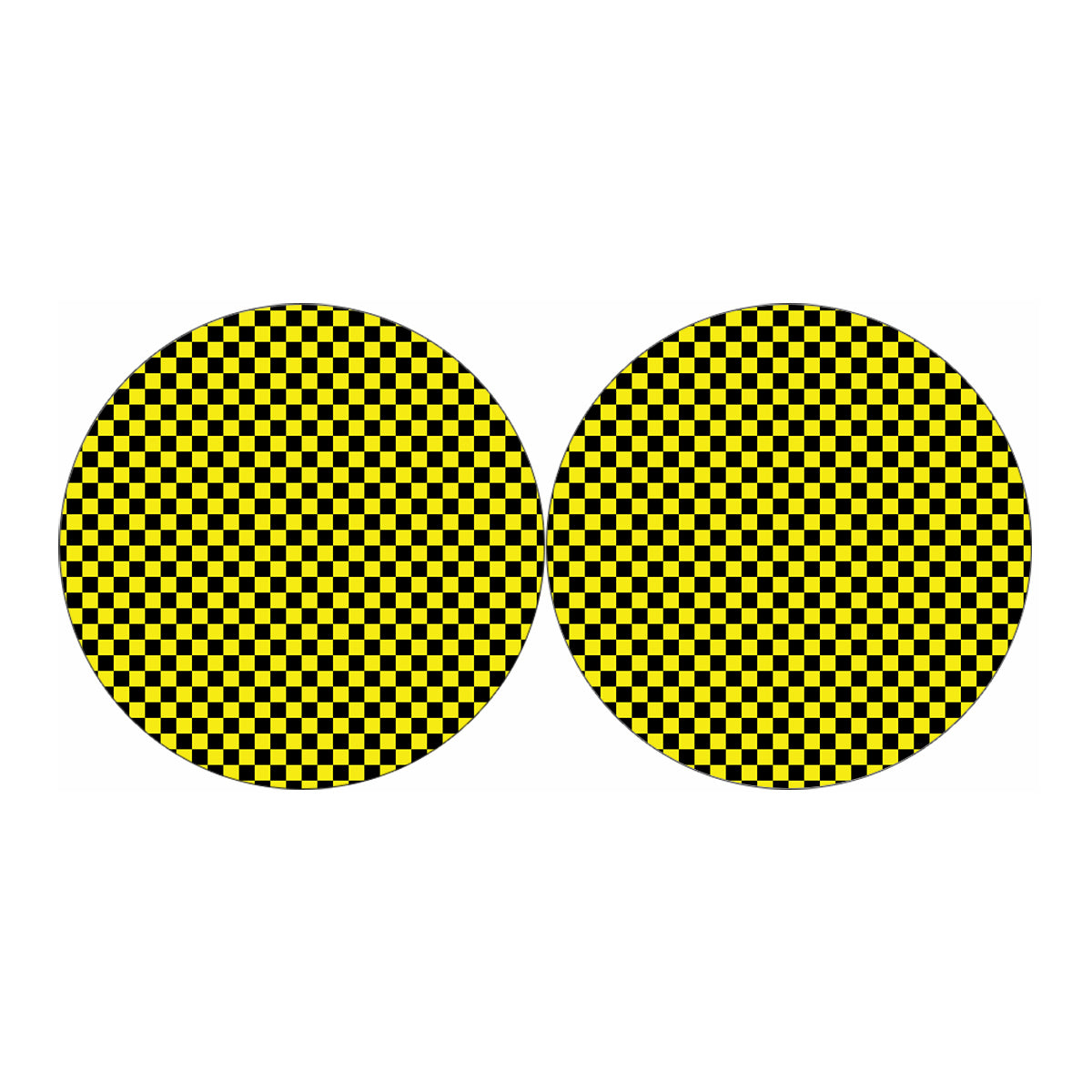Yellow And Black Checkered Pattern Print Car Coasters