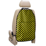 Yellow And Black Checkered Pattern Print Car Seat Organizers