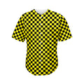 Yellow And Black Checkered Pattern Print Men's Baseball Jersey