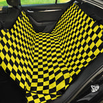 Yellow And Black Checkered Pattern Print Pet Car Back Seat Cover