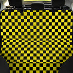 Yellow And Black Checkered Pattern Print Pet Car Back Seat Cover