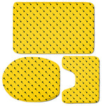 Yellow And Black Dart Pattern Print 3 Piece Bath Mat Set