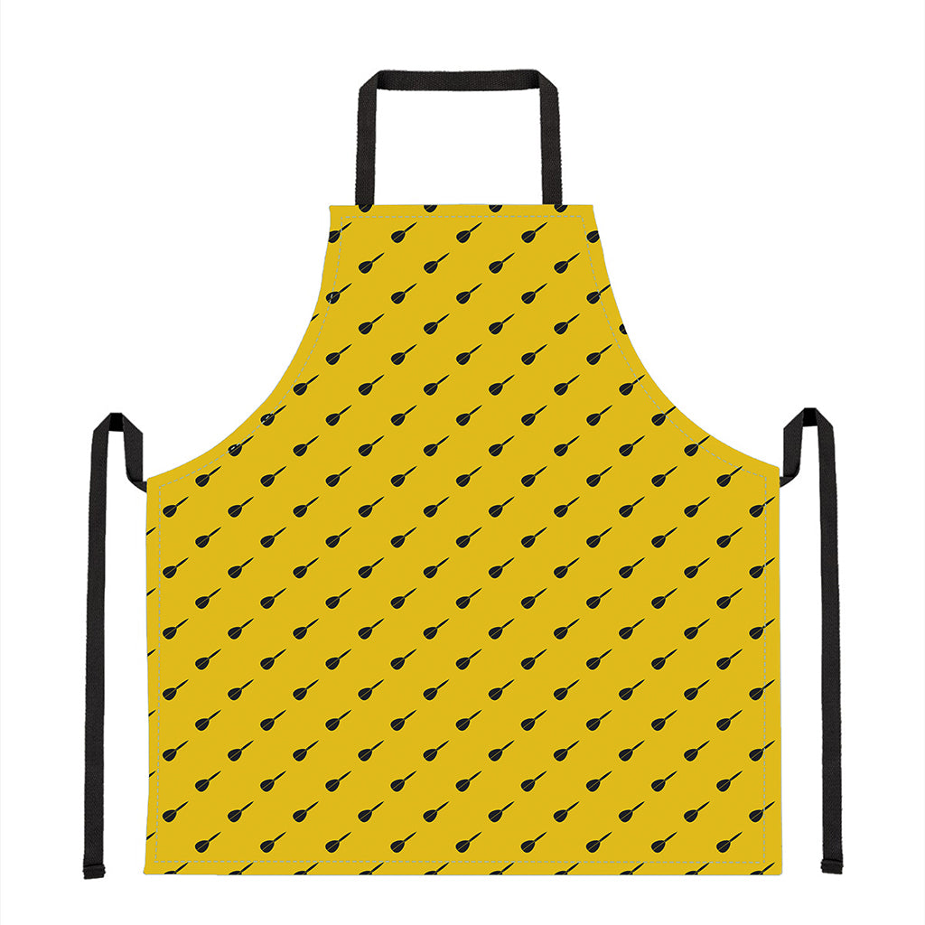 Yellow And Black Dart Pattern Print Apron