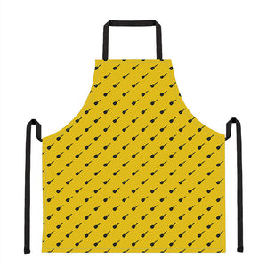 Yellow And Black Dart Pattern Print Apron