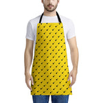 Yellow And Black Dart Pattern Print Apron