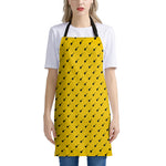 Yellow And Black Dart Pattern Print Apron