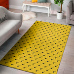 Yellow And Black Dart Pattern Print Area Rug