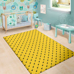 Yellow And Black Dart Pattern Print Area Rug