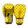 Yellow And Black Dart Pattern Print Boxing Gloves