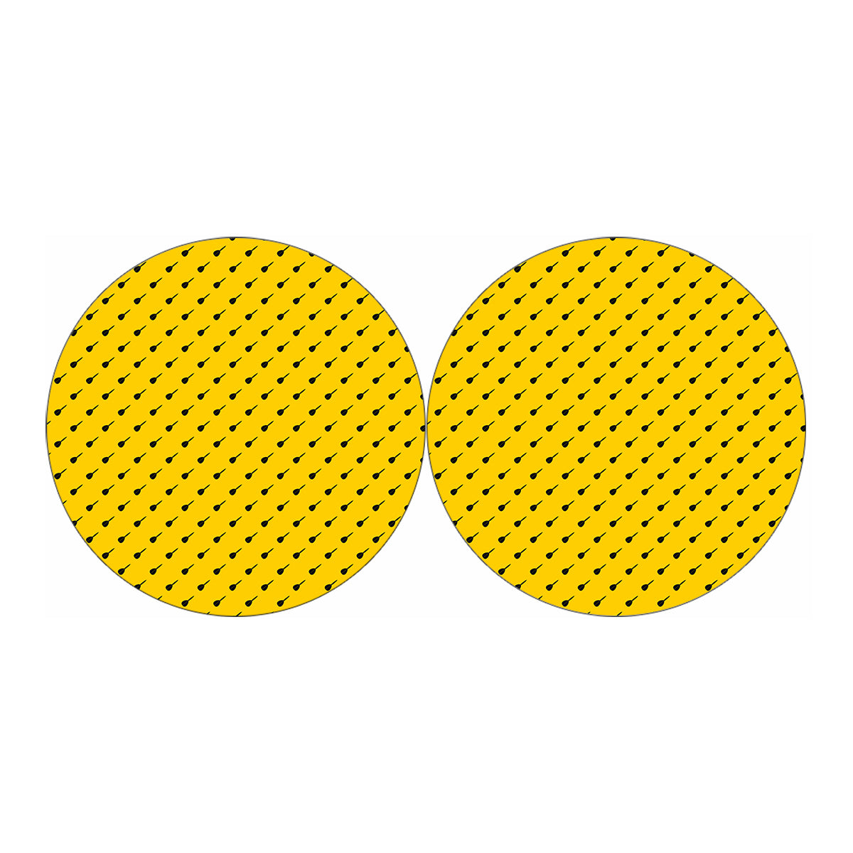 Yellow And Black Dart Pattern Print Car Coasters