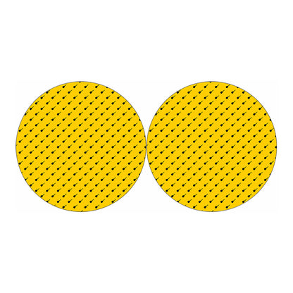 Yellow And Black Dart Pattern Print Car Coasters