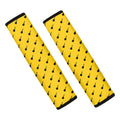 Yellow And Black Dart Pattern Print Car Seat Belt Covers